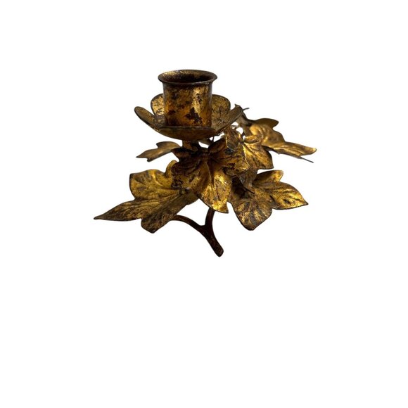 Embroidered Fall Table Runner & Gold Leaf Candle Holders Set - Picture 8 of 13